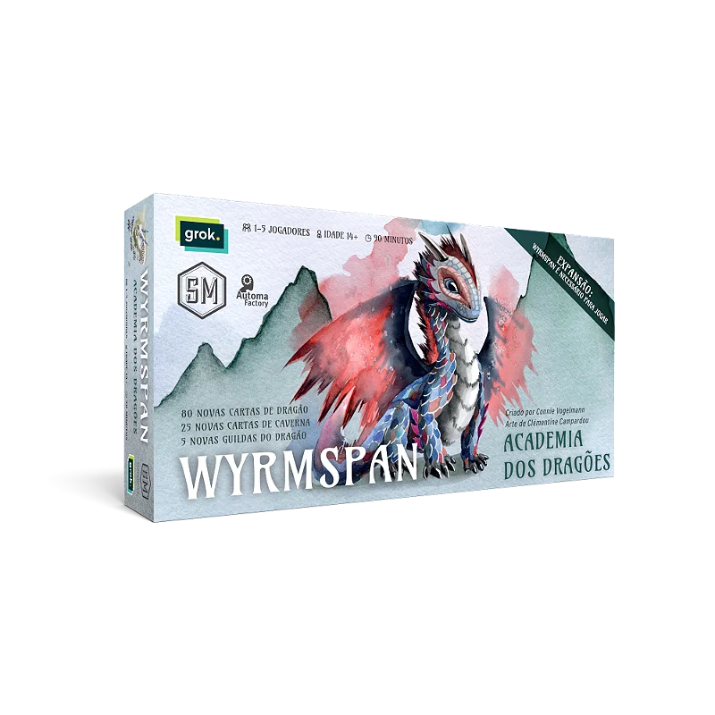 Capa de Wyrmspan Expansão Academia dos Dragões